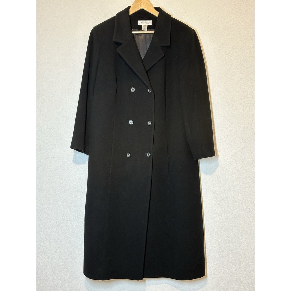 VTG Preston & York Petite 14WP Wool Over Coat Women Black Old Money Quit Luxury
